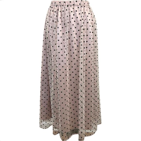 Anne Klein Dresses & Skirts - Anne Klein Midi Skirt Pleated Polka Dot Pink Coquette Balletcore Women Medium